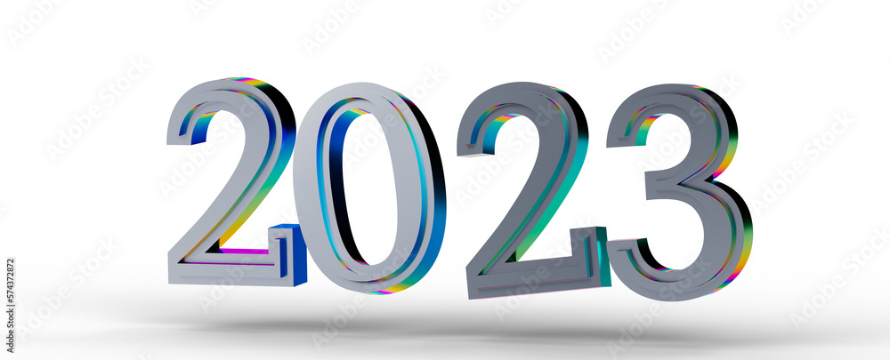 Year as Number - Typography design of 2023 with 3d style Year as Number - Typography design of 2023 with 3d style