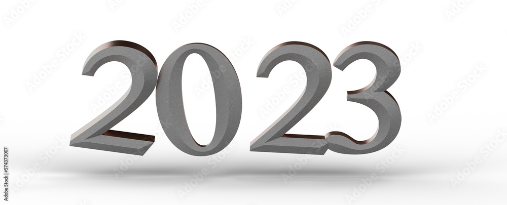 Year as Number - Typography design of 2023 with 3d style