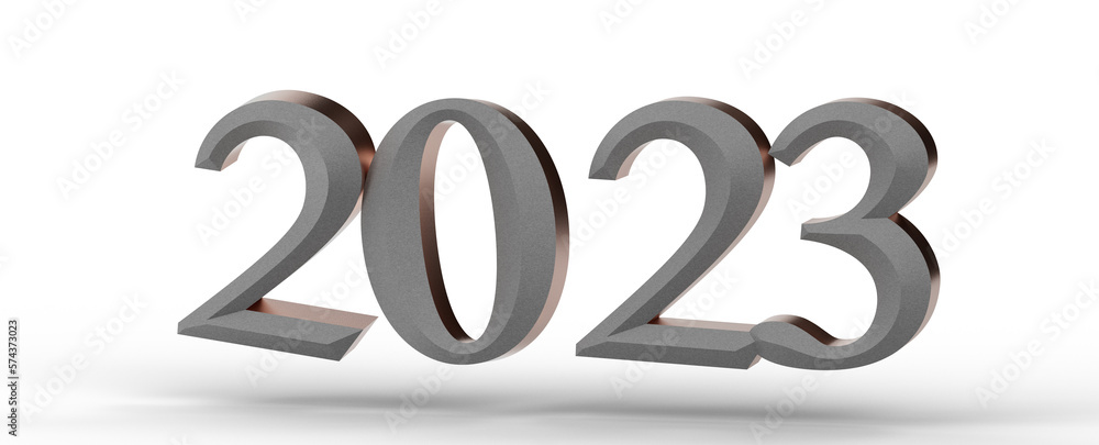 Year as Number - Typography design of 2023 with 3d style