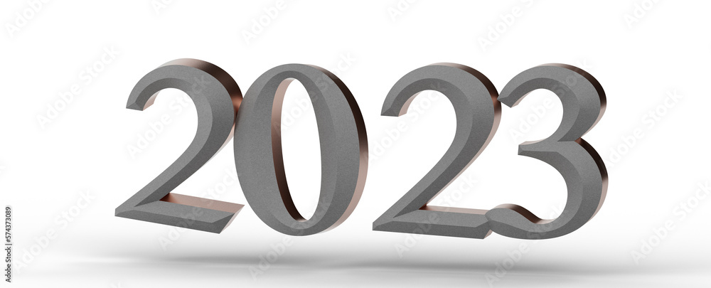 Year as Number - Typography design of 2023 with 3d style Year as Number - Typography design of 2023 with 3d style