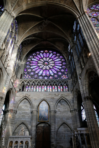 Saint Denis basilica. Transept rose window. France.