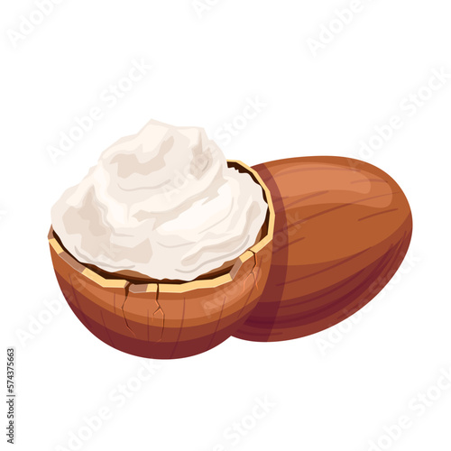 shea natural butter cartoon vector illustration color sign