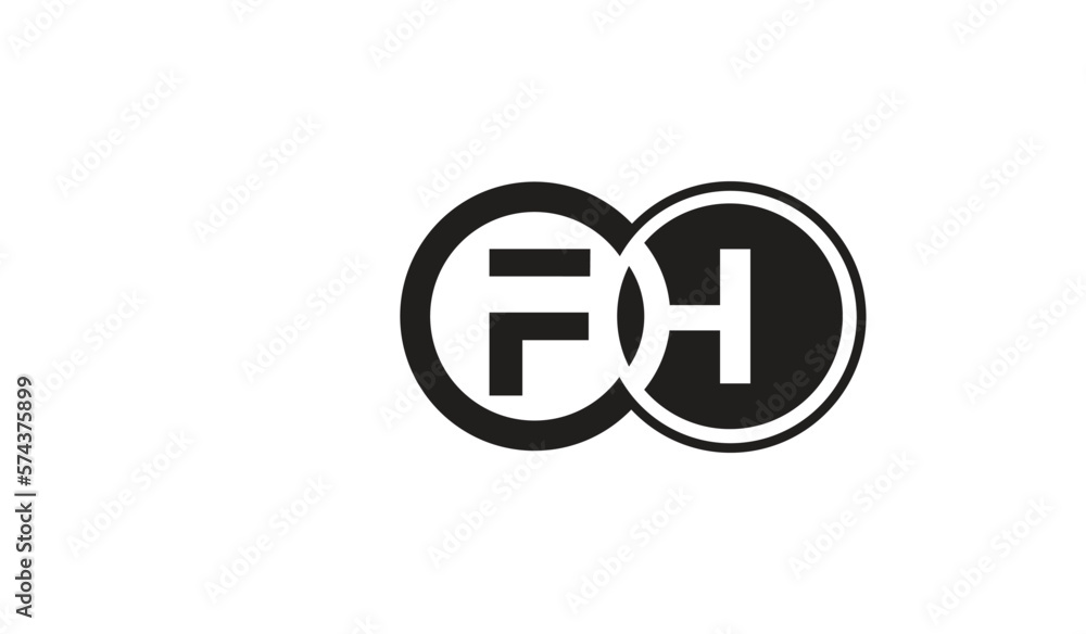 Fototapeta premium this is FH letter logo design 