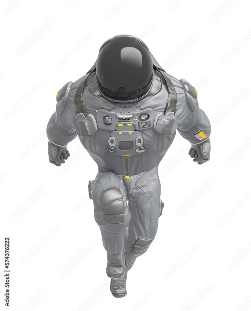 astronaut cartoon is jumping fast in front view astronaut cartoon is jumping fast in front view