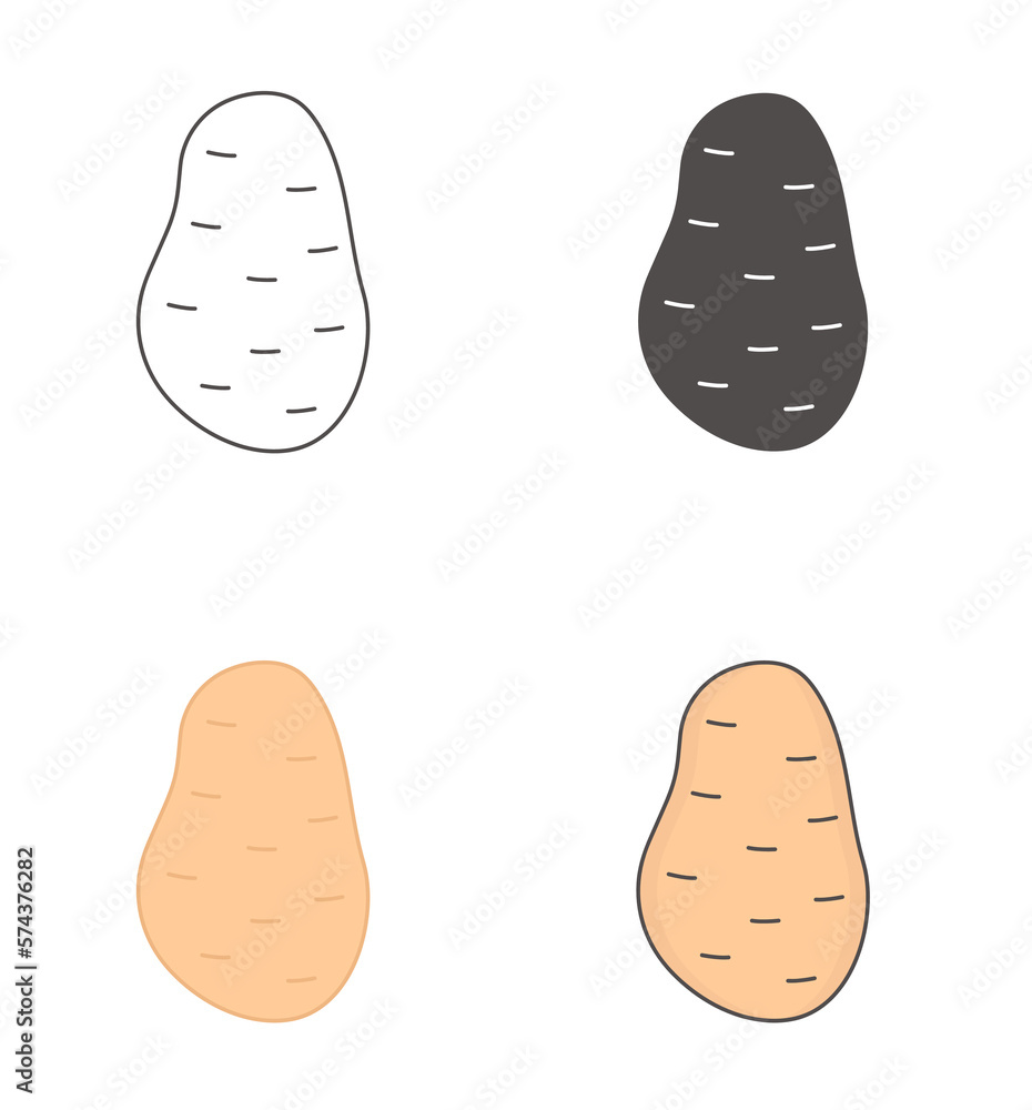 Potato set line icons. Flat vector illustration. Potato set line icons. Flat vector illustration.