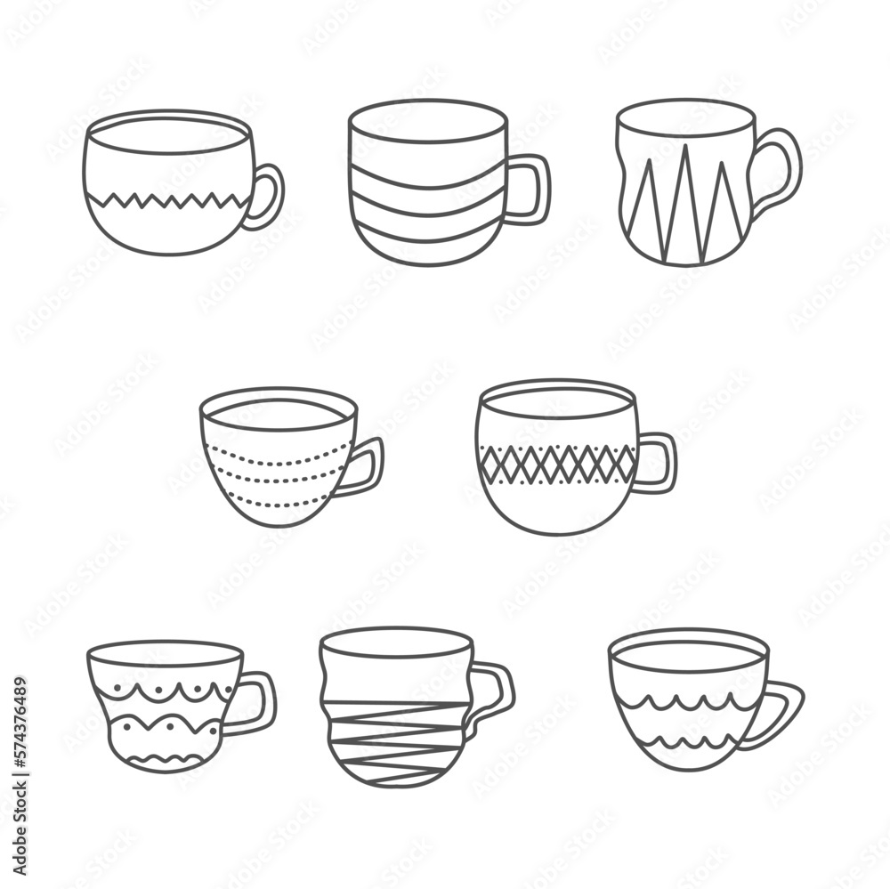 coffee cup set doodle coffee cup set doodle
