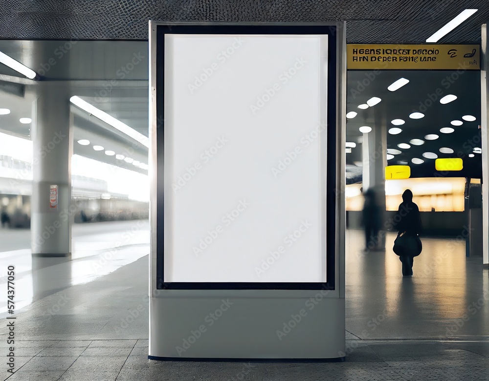 Commercial Billboard. Banner billboard mockup for advertising at the ...