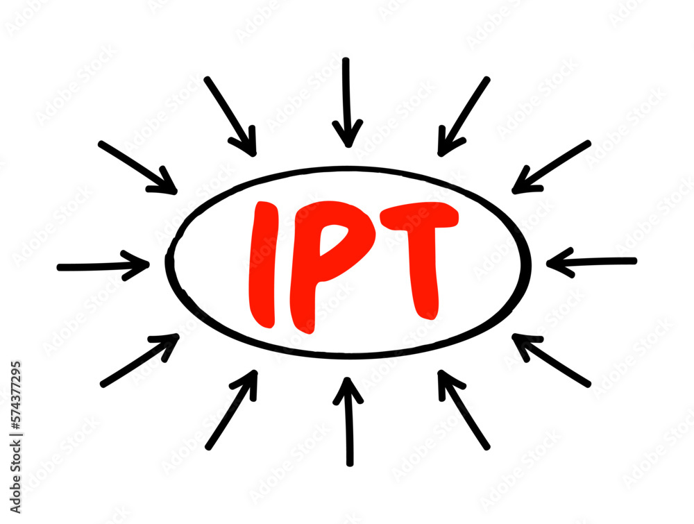 IPT Item Per Transaction - measure the average number of items that customers are purchasing in transaction, acronym text with arrows IPT Item Per Transaction - measure the average number of items that customers are purchasing in transaction, acronym text with arrows