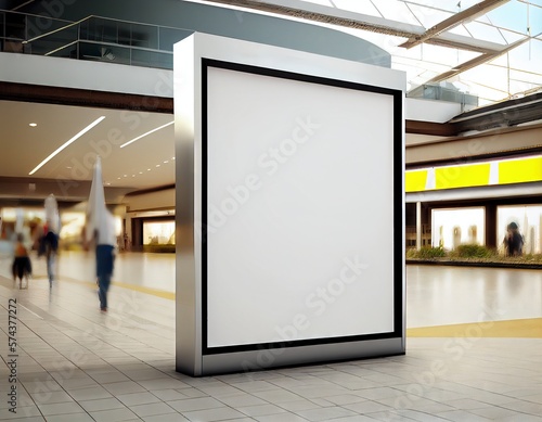 Commercial Billboard. Banner billboard mockup for advertising in shopping mall useful for design and marketing. Generative AI 