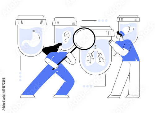 Lab-grown organs abstract concept vector illustration.