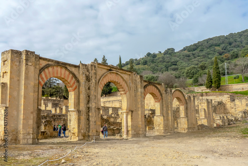 CORDOVA  SPAIN - FEBRUARY 12  2023  The ruins of Medina Azahara  a fortified Arab Muslim medieval palace-city near Cordova  Spain on February 12  2023