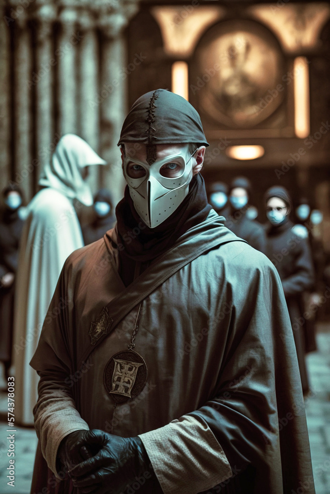 A masked priest of a secret religious society - generative ai A masked priest of a secret religious society - generative ai