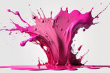 pink paint splashing explosion in the air.background.Generative AI