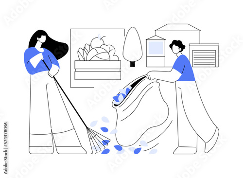 Fall clean-up abstract concept vector illustration.