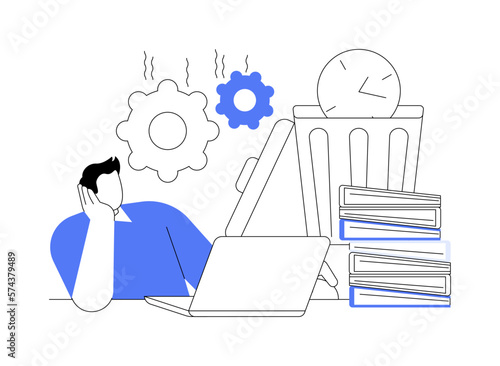 Procrastination abstract concept vector illustration.