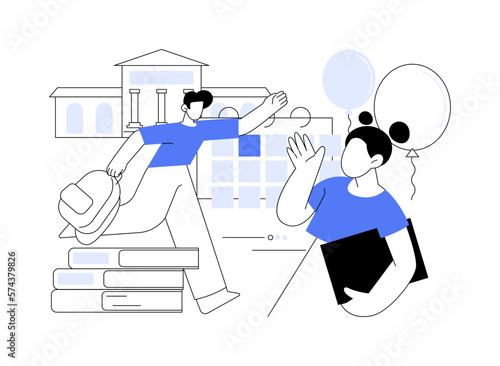 School celebration party abstract concept vector illustration.