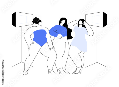 Plus size models abstract concept vector illustration.