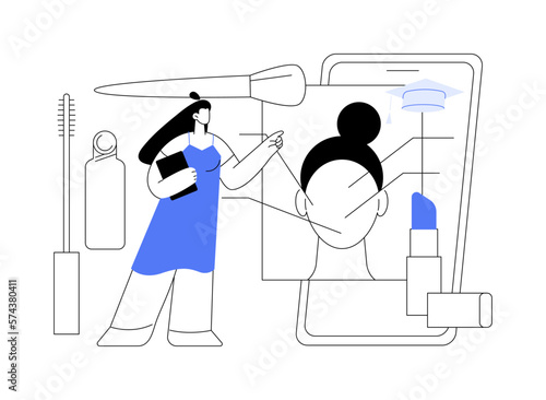 Makeup courses abstract concept vector illustration.