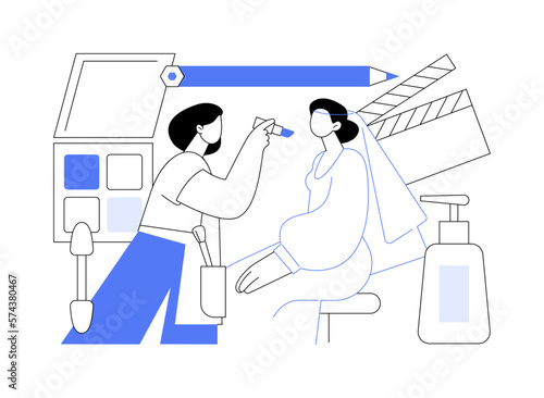 Professional makeup abstract concept vector illustration.