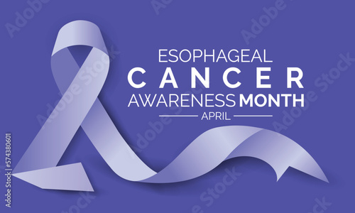 Esophageal Cancer Awareness Month with Calligraphy Poster design . Periwinkle Ribbon .April is Cancer Awareness Month.