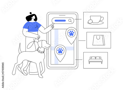Pet friendly place abstract concept vector illustration.