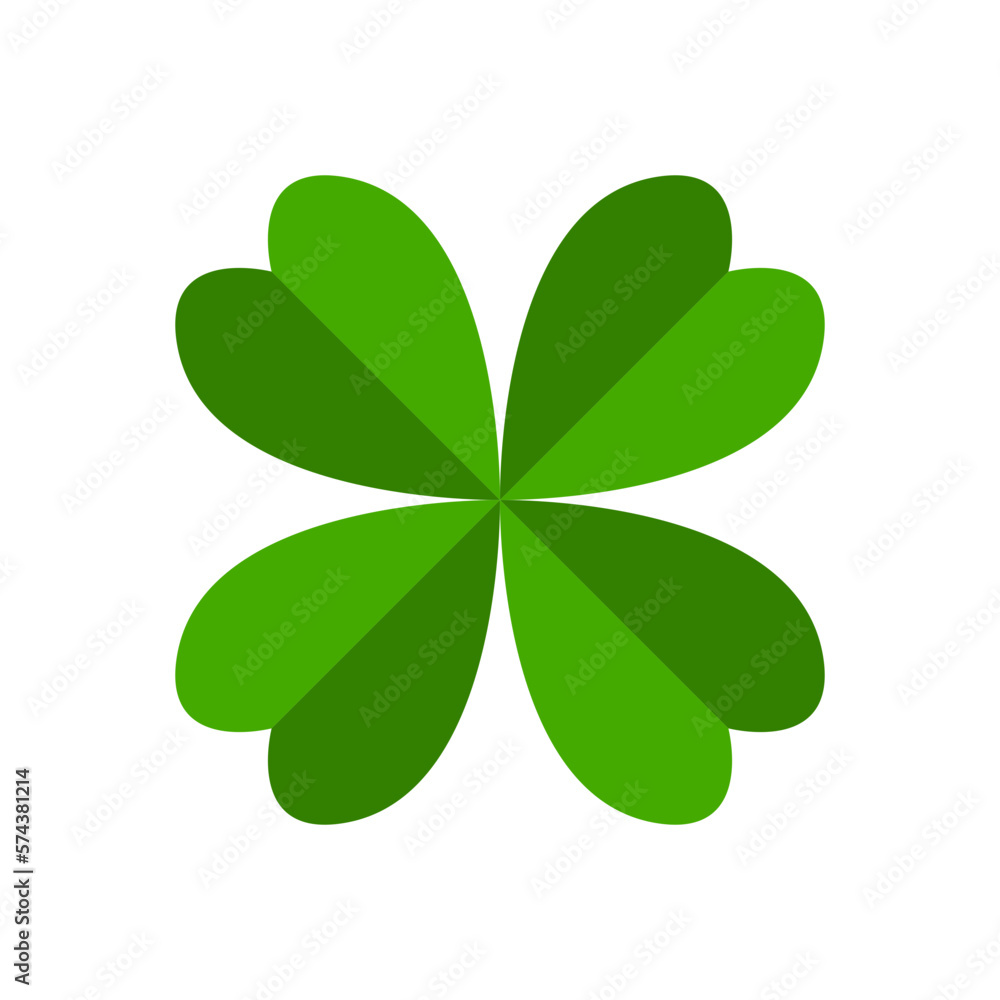 Basic Green Clover or Shamrock with 4 Leaves Luck Symbol Icon. Vector Image. Basic Green Clover or Shamrock with 4 Leaves Luck Symbol Icon. Vector Image.