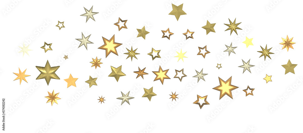 Banner with golden decoration. Festive border with falling glitter dust and stars. Banner with golden decoration. Festive border with falling glitter dust and stars.