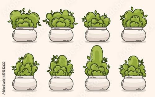 Hand Drawn Collection of Potted House Plants