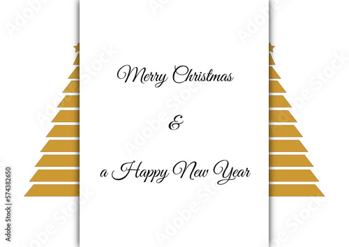 Merry Christmas & a Happy New Year - Gold White Black