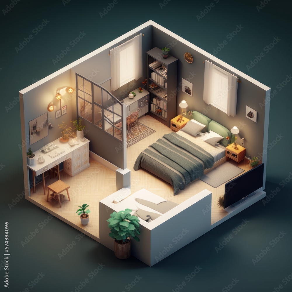 Interior Of The Stylish Apartment 3d Rendering