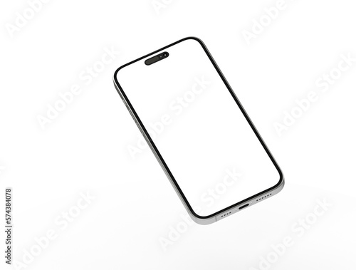 3d render illustration hand holding the white smartphone