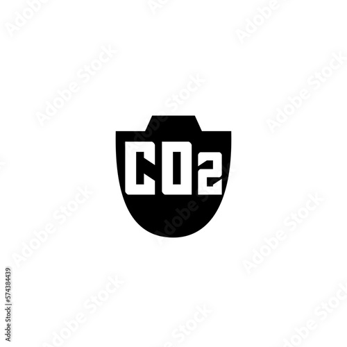  CO2 emissions in cloud and Earth with shield icon.