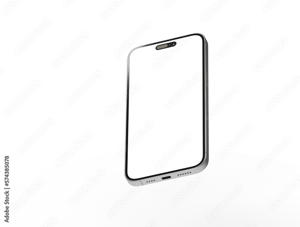 smartphone With Blank Screen in 3d smartphone With Blank Screen in 3d