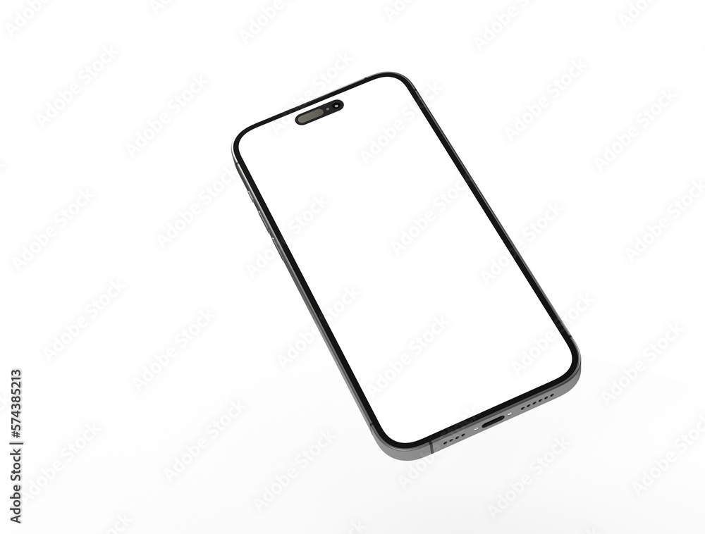 smartphone With Blank Screen in 3d smartphone With Blank Screen in 3d