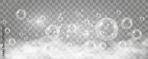 Fotografia Air bubbles on a transparent background