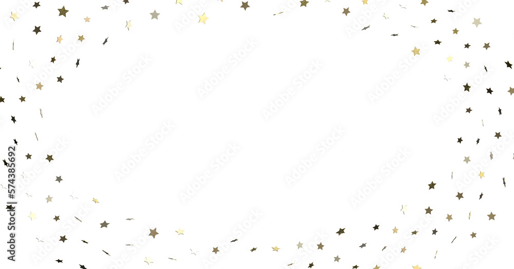 Fototapeta premium A gray whirlwind of golden snowflakes and stars. New