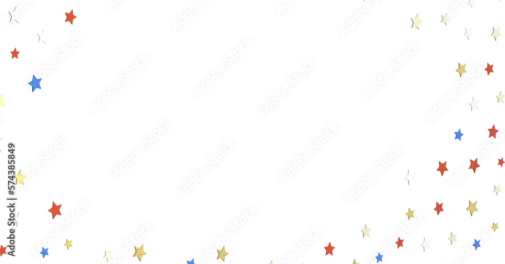White banner with colorful stars. White banner with colorful stars.