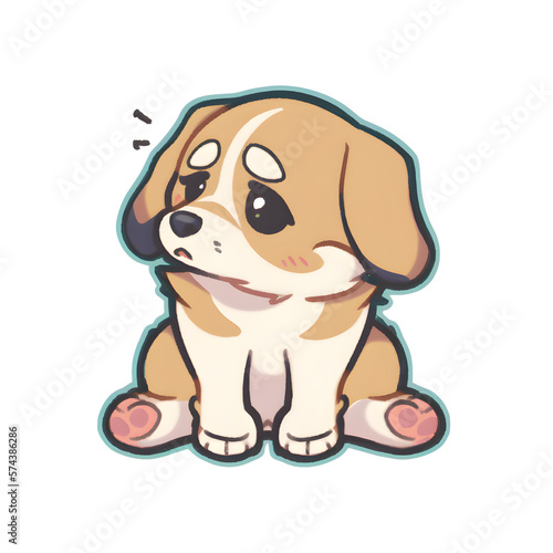 pensive cute puppy sticker