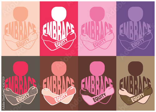 An abstract vector illustration for Women’s Day on the theme of Embrace Equity for 2023