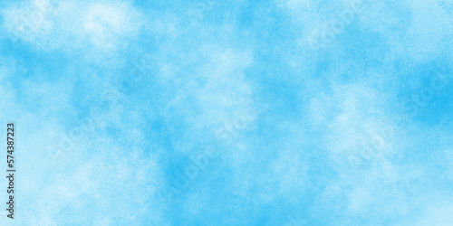 Abstract Watercolor shades blurry and defocused Cloudy Blue Sky Background, blurred and grainy Blue powder explosion on white background, Classic hand painted Blue watercolor background for design.	