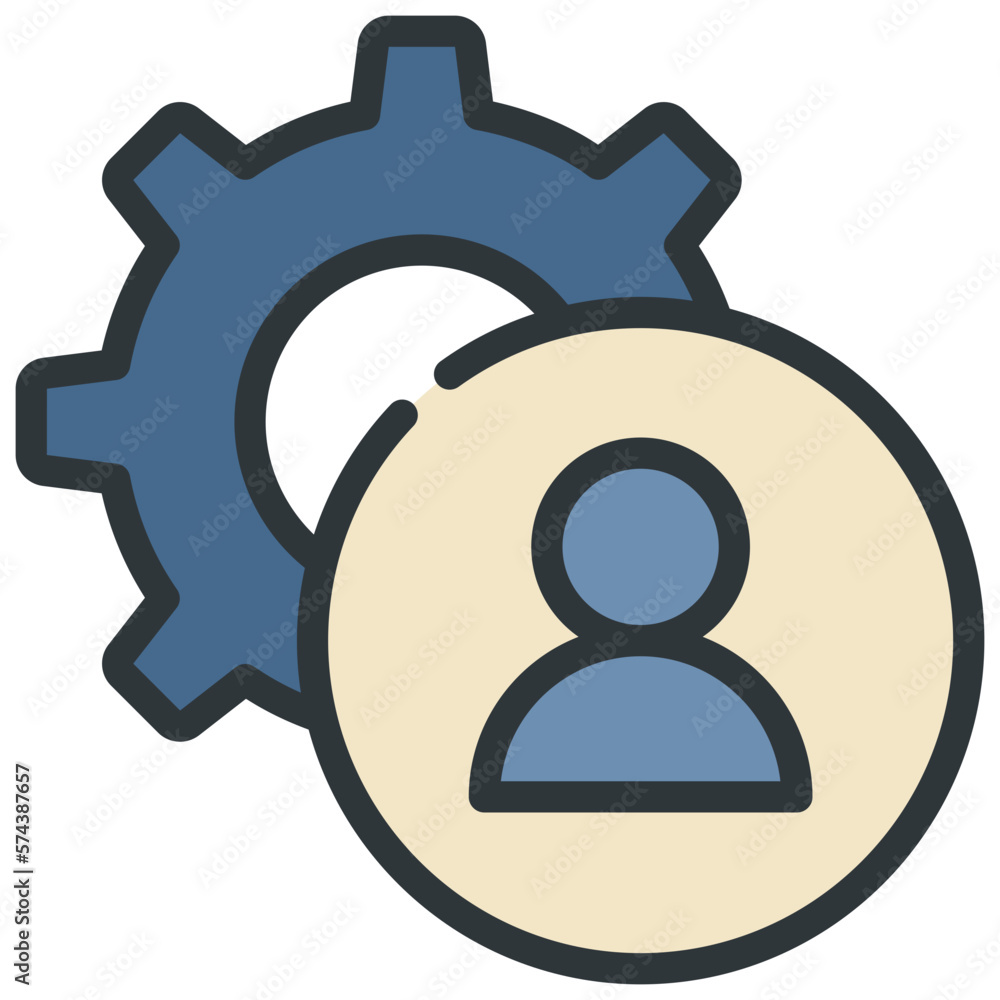 user personal system private cog icon filled outline user personal system private cog icon filled outline