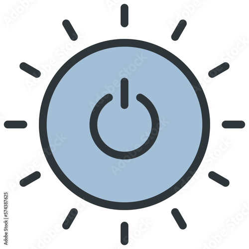 restart system power icon filled outline