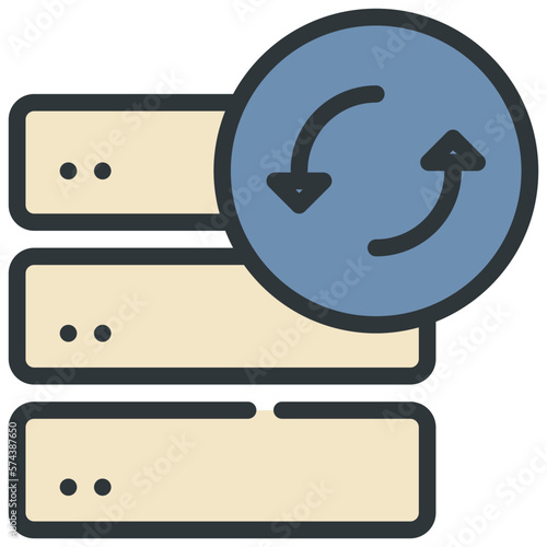 system reboot refresh storage data icon filled outline