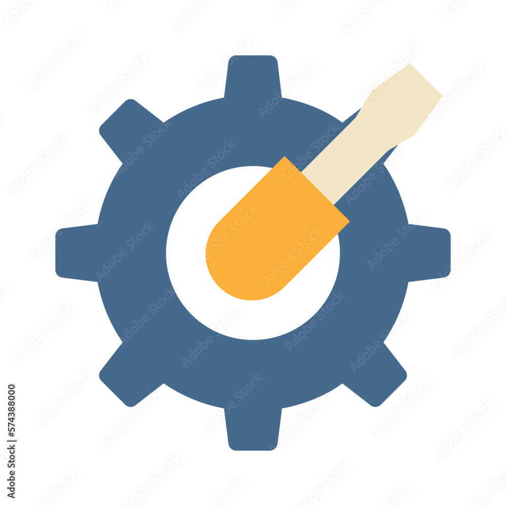 repair maintenance system gear wrench icon flat style repair maintenance system gear wrench icon flat style