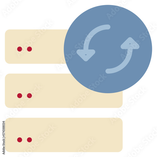 system reboot refresh storage data icon flat style