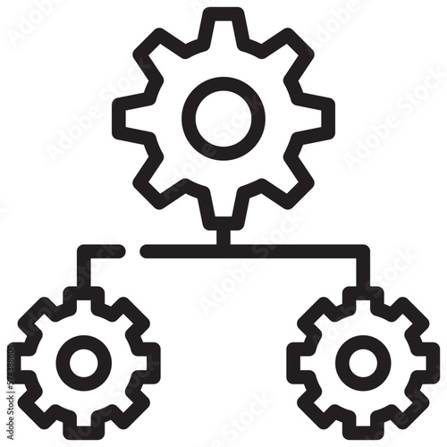 network cog system communication icon simple line