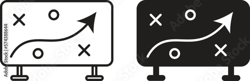 Strategy icon simple trendy flat style line and solid Isolated vector illustration on white background. For apps, logo, websites, symbol , UI, UX, graphic and web design. EPS 10.