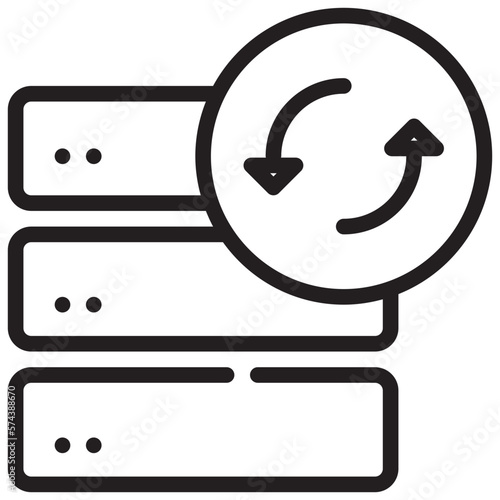 system reboot refresh storage data icon simple line photo