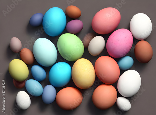 Easter eggs   colorful eggs background  the symbol of Easter .Generative AI