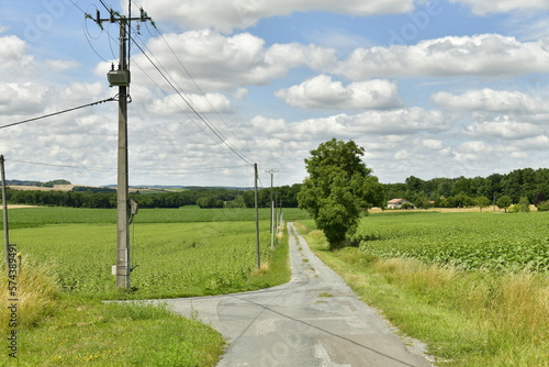 Wallpaper Mural Chemin de passage pour les engins agricoles traversant les champs entre les bourgs de champagne et fontaine au Périgord Vert  Torontodigital.ca